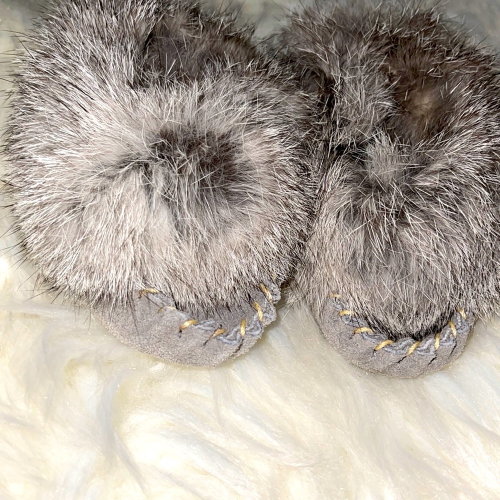 Size 2 Baby moccasins grey